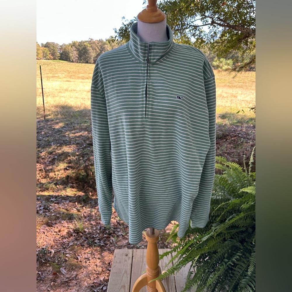 Vineyard Vines Mint and White Striped Jacket